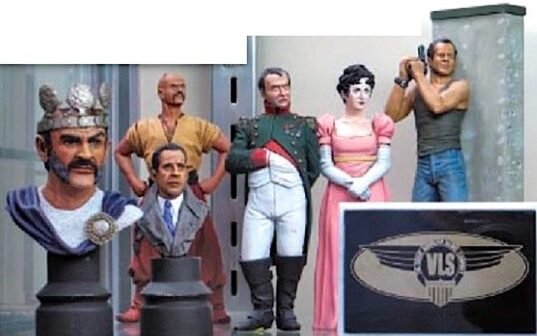 Above: Bo's 'museum' has a lot of figures on display, painted by him and other modellers. This little group features actors with busts of Sean Connery, Humphrey Bogart and Bruce Willis as John McLain in 'Die Hard' . Posed with Napoleon and Josephine. Is that a Tartar at the back? Yul Brynner as Taras Bulba? Perhaps not!