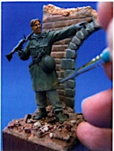 The completed figure on a small scenic base.